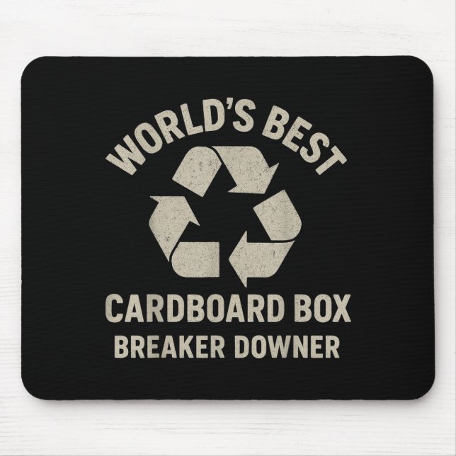 Funny Cardboard Box Breaker Downer Sarcastic Retro Mousepad (Vorne)