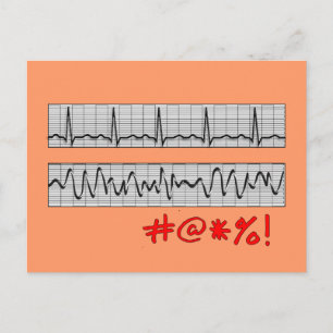Funny Cardiac Rhythm Strip Geschenke Postkarte