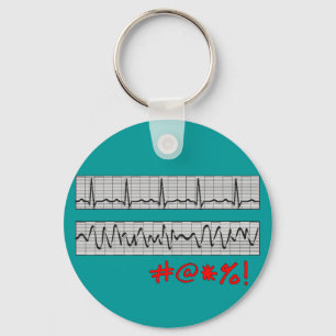 Funny Cardiac Rhythm Strip Geschenke Schlüsselanhänger