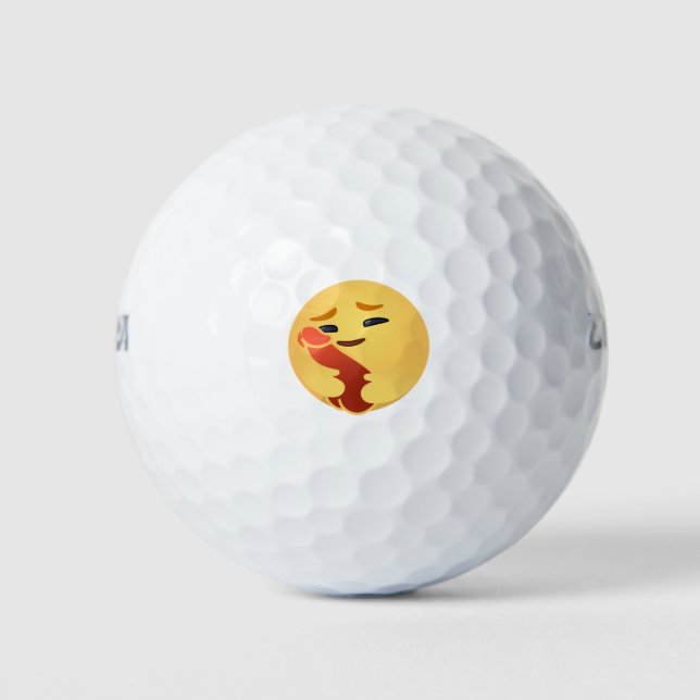 Funny Care Emojis Facebook Golfball (Vorderseite)