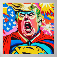 Funny Caricature Superhero Donald Trump Portrait