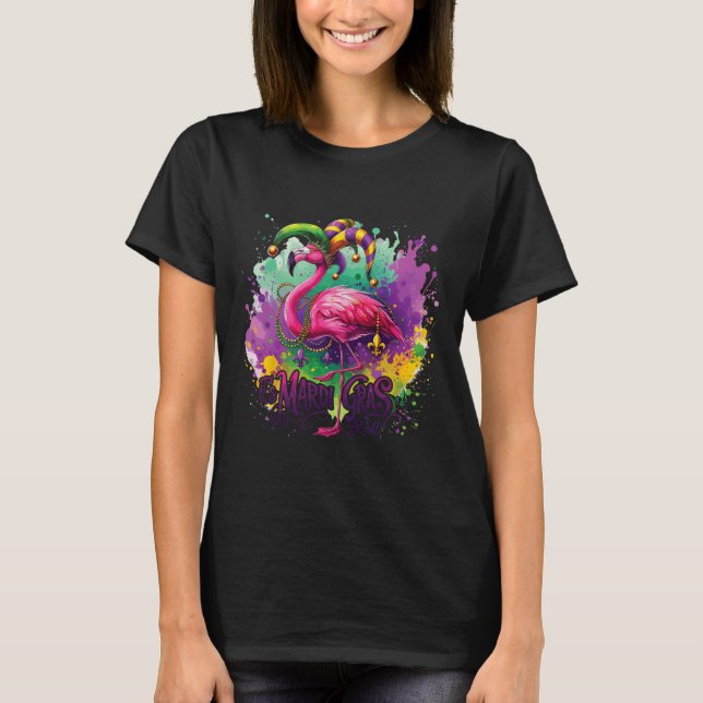 Funny Carnival Party Flamingo T-Shirt (Vorderseite)