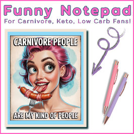 Funny Carnivore Bacon Wurst Fleisch GRILLEN Grill Notizblock