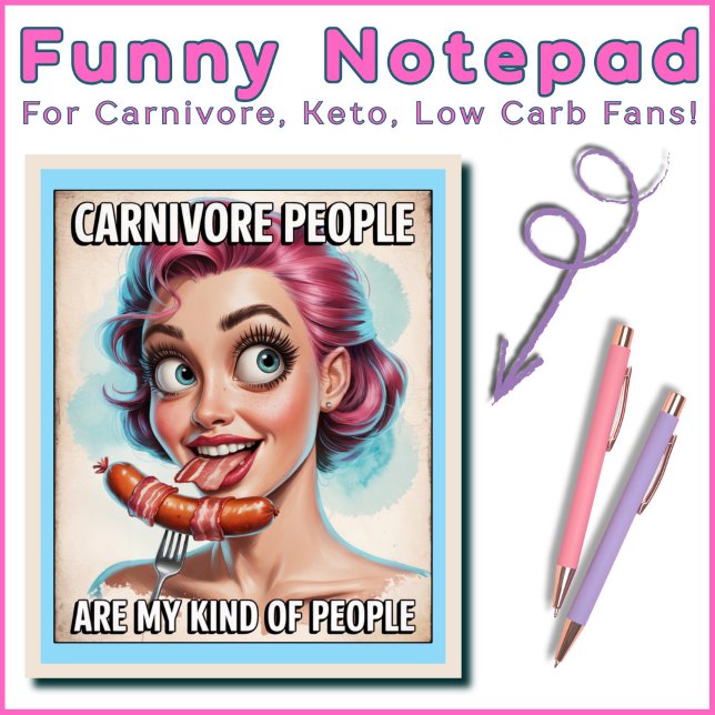 Funny Carnivore Bacon Wurst Fleisch GRILLEN Grill  Notizblock (Funny Notepad For Sausage Bacon Meat Lovers. Fun Gift for Carnivore, Ketovore, Keto, Low Carb Fans! )