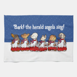 Funny Carol Singing Dogs Christmas Pug Pomeranian Geschirrtuch