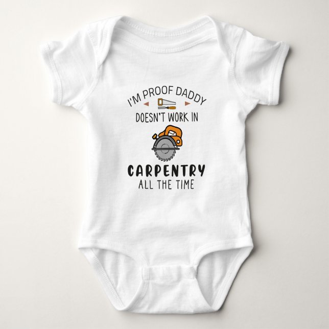 Funny Carpenter Daddy Woodworker Baby Carpentry Strampler (Vorderseite)