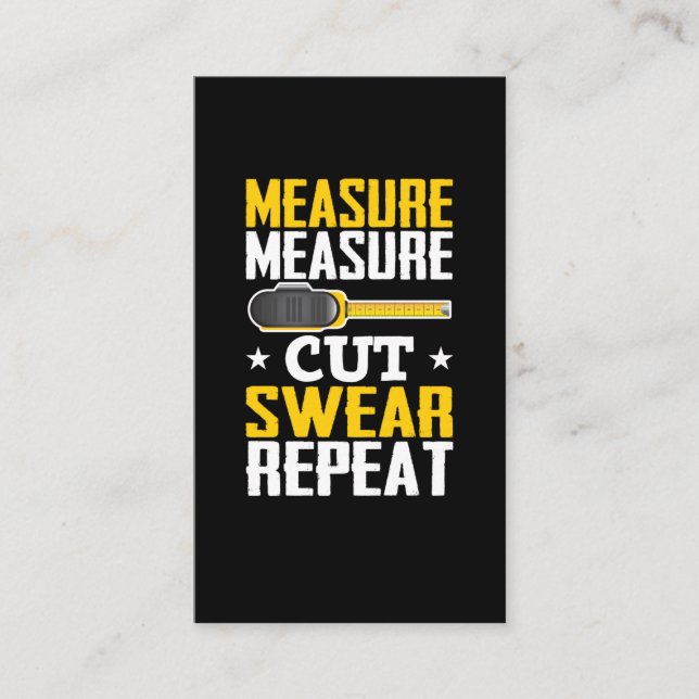 Funny Carpenter Woodworking Joke Handyman Visitenkarte (Vorderseite)