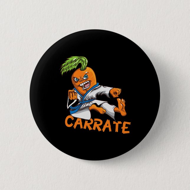 Funny Carrate Karrot Karate Mail Martial Arts Mart Button (Vorderseite)