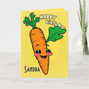 Funny Carrot Happy Birthday Karte