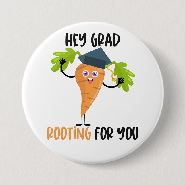 Funny Carrot Pun Abschluss Button (Vorderseite)
