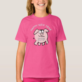 Funny Cartoon 2 Pig Jahr 2019 Girl T - Shirt