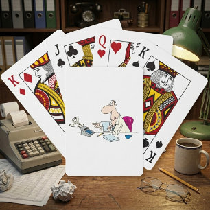 Funny Cartoon Accountant Büro Humor Spielkarten