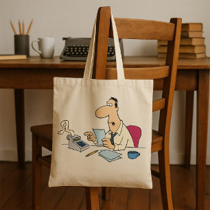 Funny Cartoon Accountant Büro Humor Tragetasche