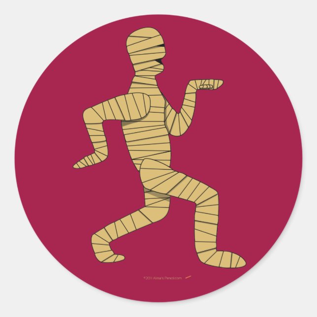 Funny Cartoon Ägyptische Mummy Pyramids Custom Runder Aufkleber (Vorderseite)