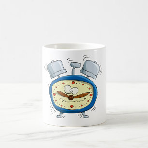 Funny Cartoon Alarm Uhr Quirky Weckte auf Kaffeetasse