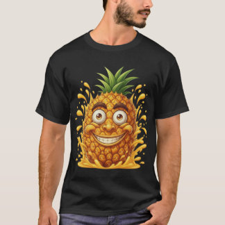 Funny Cartoon Ananas Splashsaft T-Shirt
