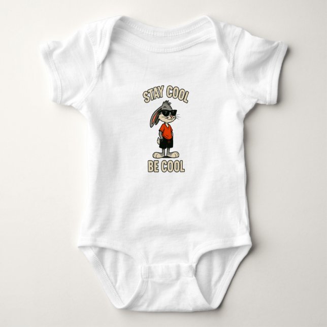 Funny Cartoon Animal Graphic T-Shirt Baby Strampler (Vorderseite)