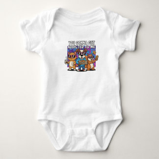 Funny Cartoon Animals "Addicted To Me" BabyT-Shirt Baby Strampler