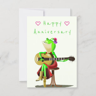 Funny Cartoon Anniversary Card Frosch Gitarrenspie Karte