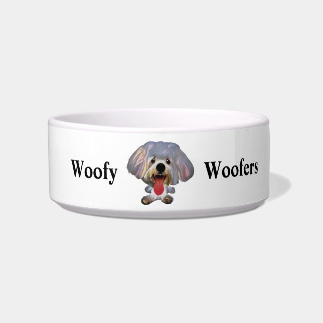 Funny Cartoon Art Maltese Dog Bowl Napf (Vorderseite)