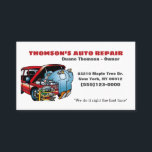 Funny Cartoon Automotive Mechanical Auto Visitenkarte<br><div class="desc">Funny Cartoon Automotive Mechanic Auto Business Card.</div>