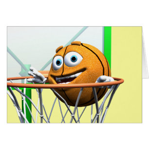 Funny Cartoon Basketball in einem Hoop