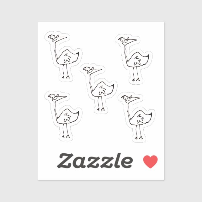 Funny Cartoon Bird Custom-Cut Vinyl Stickers Aufkleber (Blatt)