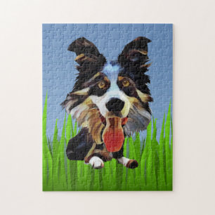 Funny Cartoon Border Collie 252 Piece Puzzle