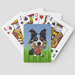 Funny Cartoon Border Collie Deck Spielkarten