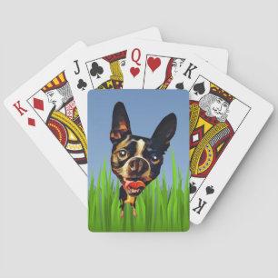Funny Cartoon Boston Terrier Deck Karten Spielkarten