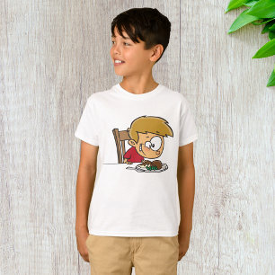 Funny Cartoon Boy Begeistert für das Abendessen T-Shirt
