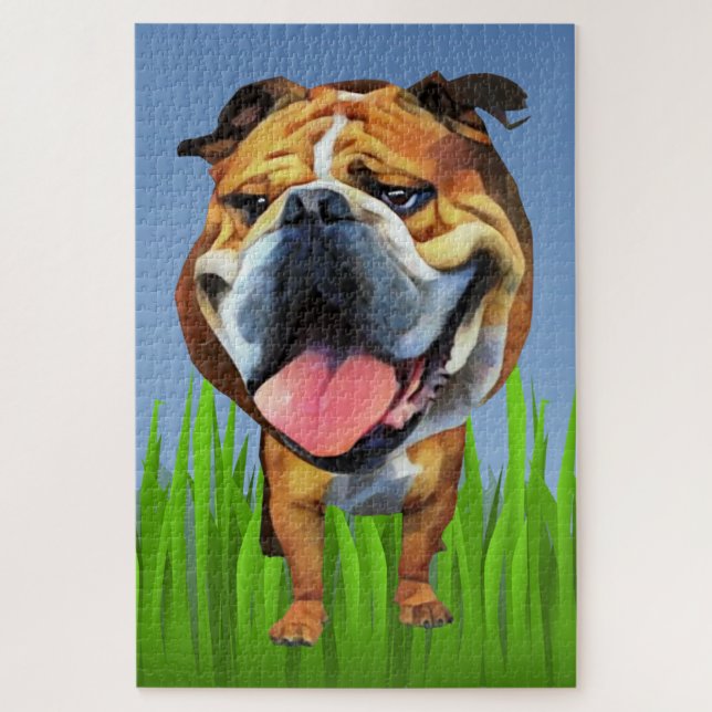 Funny Cartoon Bulldog 1014 Stück Schwieriges Puzzl Puzzle (Vertikal)