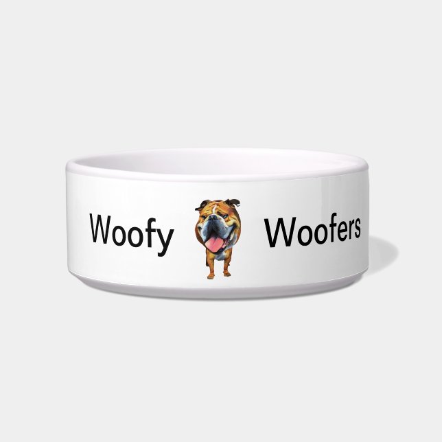 Funny Cartoon Bulldog Dog Bowl Napf (Vorderseite)