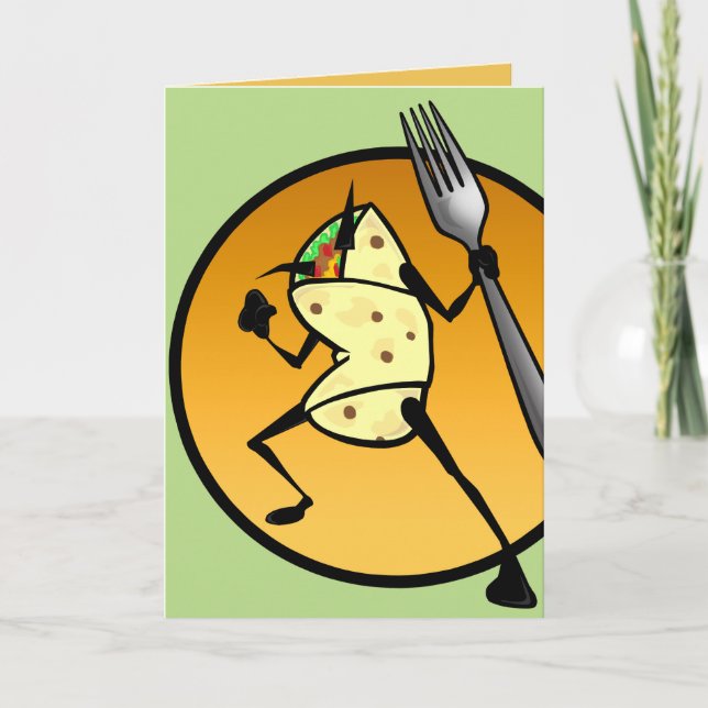 FUNNY CARTOON BURRITO BLANK GREETKARTE KARTE (Vorderseite)