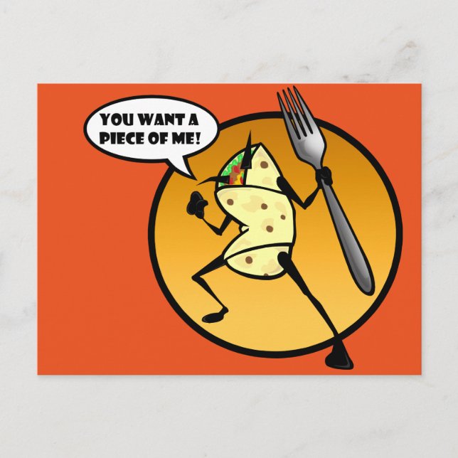 FUNNY CARTOON BURRITO POSTCARD POSTKARTE (Vorderseite)