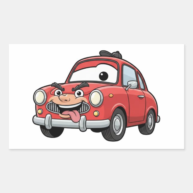 Funny Cartoon Car Character Sticker (Vorderseite)