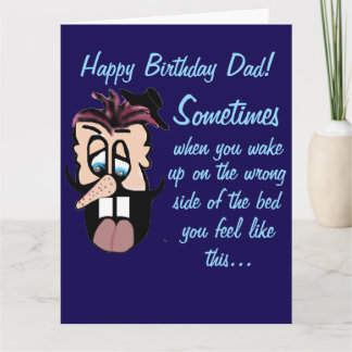 Funny Cartoon Caricature Happy Birthday Dad! Card Karte