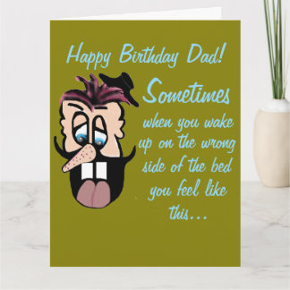 Funny Cartoon Caricature Happy Birthday Dad! Card Karte