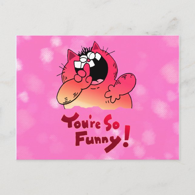 Funny Cartoon Cat | Alberner Cartoon Postkarte (Vorderseite)