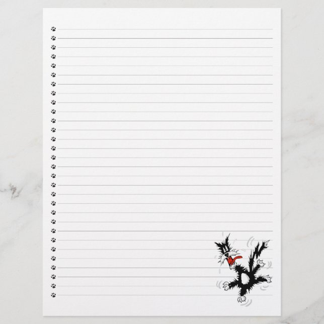 Funny Cartoon Cat Lined Pet Letterhead (Vorderseite)