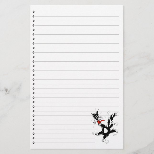 Funny Cartoon Cat Lined Pet Stationierung Briefpapier (Vorderseite)