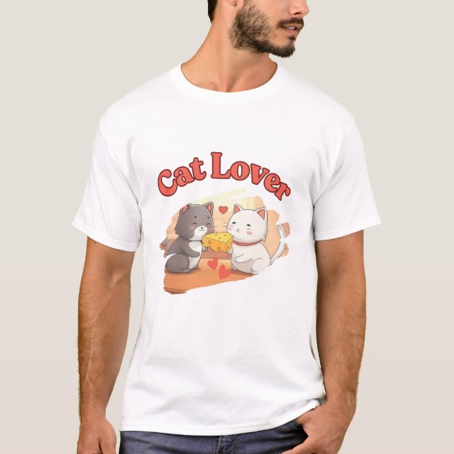 Funny Cartoon Cat Lover Spaß Trendy Design T-Shirt (Vorderseite)