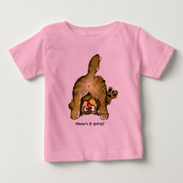 Funny Cartoon Cat Meow geht's? Baby T-shirt (Vorderseite)