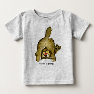 Funny Cartoon Cat Meow geht's? Baby T-shirt