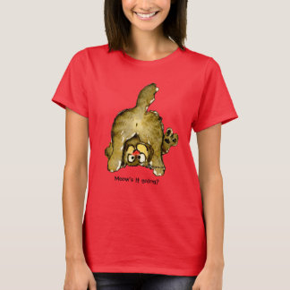 Funny Cartoon Cat Meow geht's? Panzer T-Shirt