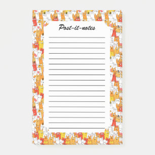 Funny Cartoon Cats Group Doodle Post-it Klebezettel