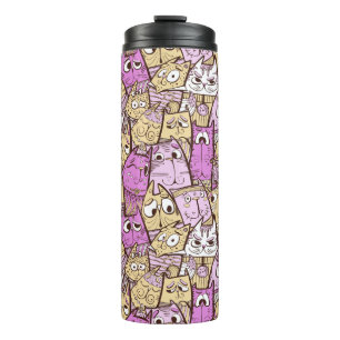 Funny Cartoon Cats Thermosbecher