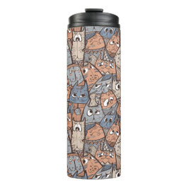 Funny Cartoon Cats Thermosbecher