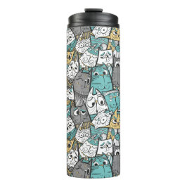 Funny Cartoon Cats Thermosbecher