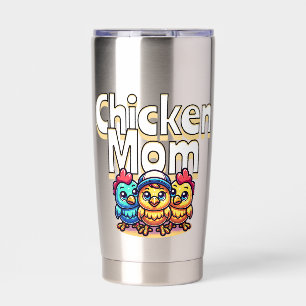 Funny Cartoon Chicks Mama von Hühnern Personalis Thermobecher
